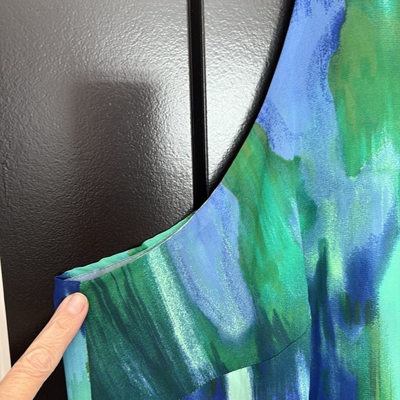 Catherine’s Colorful Sleeveless Dress w/Sheer Overlay & Abstract Design. Size 5X - Picture 8 of 11